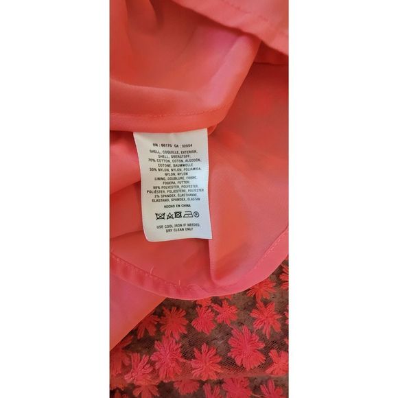 Artelier Nicole Miller Mini Dress Women's Sz 2 Pink Cotton Blend Floral Stitched - Picture 6 of 6